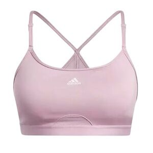 - Adidas Aeroreact Light Pink Adjustable Sports Bra SZ L! NEW!